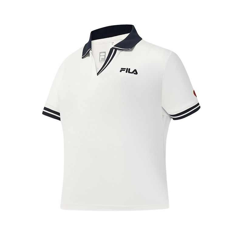 FILA Fitted Quick-Dry Knitted Tennis Polo Shirt Women tops A51W623101F-ZA S