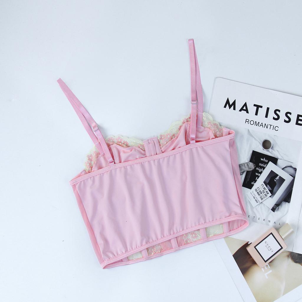 Women Summer Floral Lace Sexy Camisole Fashion Slim Bodycon Basic Suspender Tops Party Ins Streetwear Retro Mesh Camis