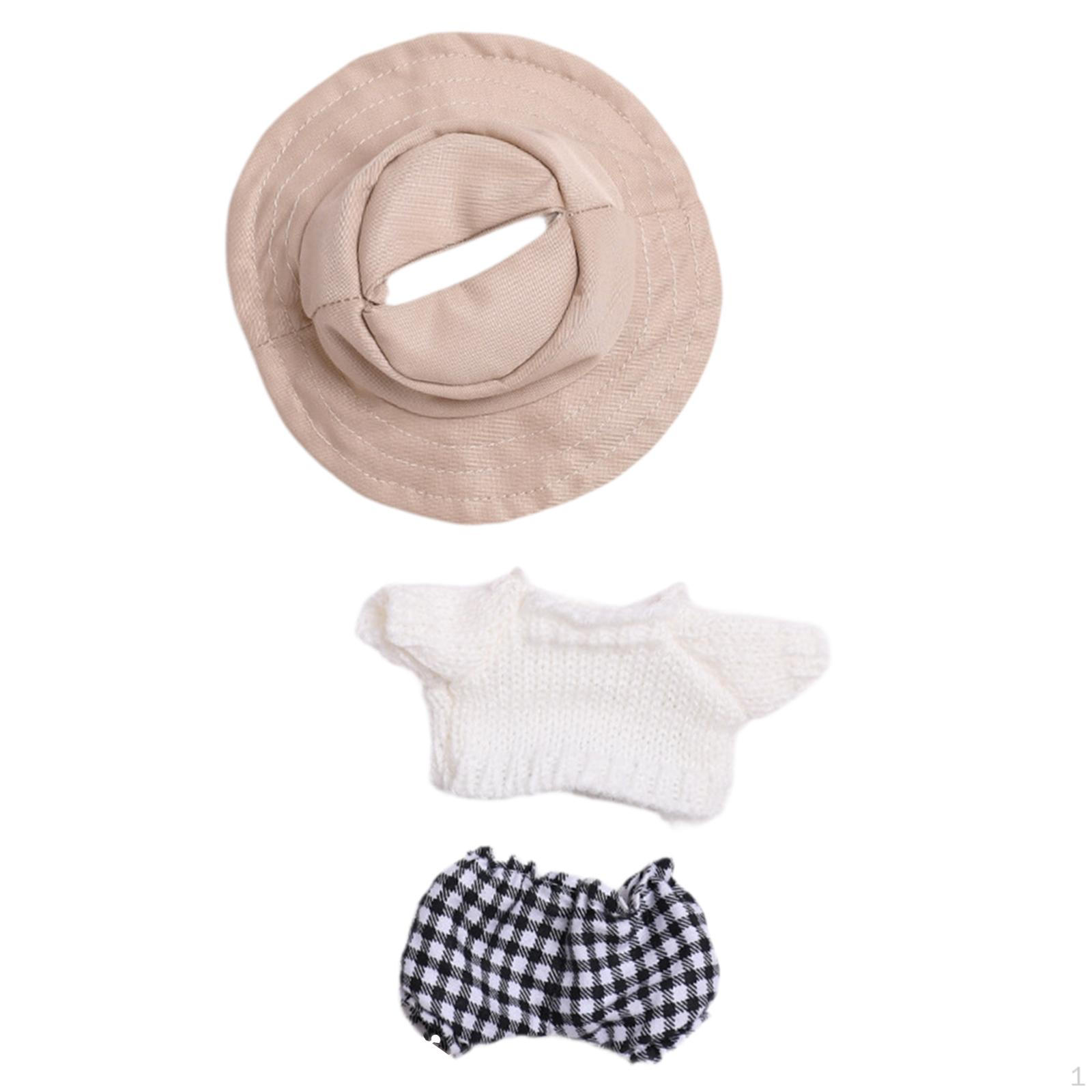 

17cm Plush Doll Clothes Costumes Cartoon Clothing Comfortable Collectible DIY Photo Props Pants Black Plaid Pants