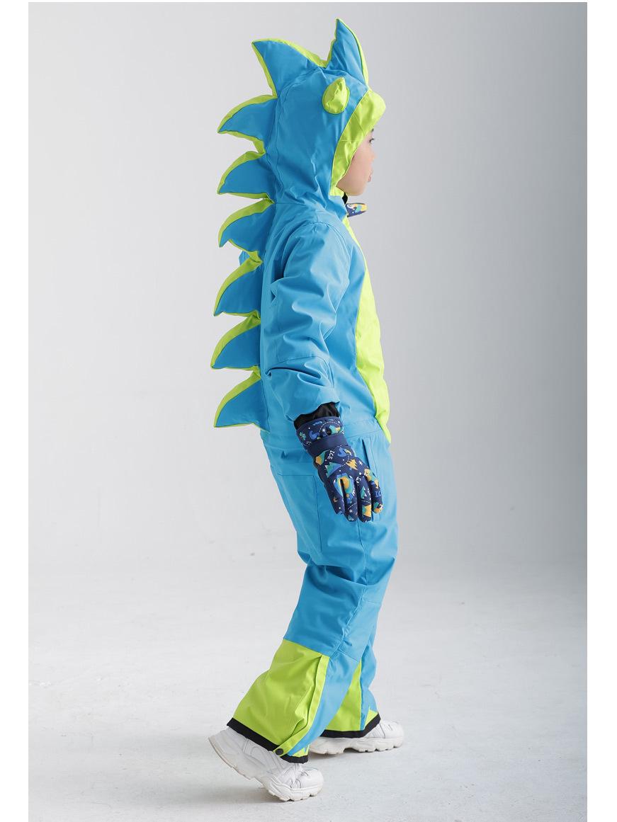 

Детский зимний лыжный костюм с динозавром - Цельный, Мужская и женская лыжная одежда для курорта, Одинарная/Двойная доска. 140 cm небесно-голубой