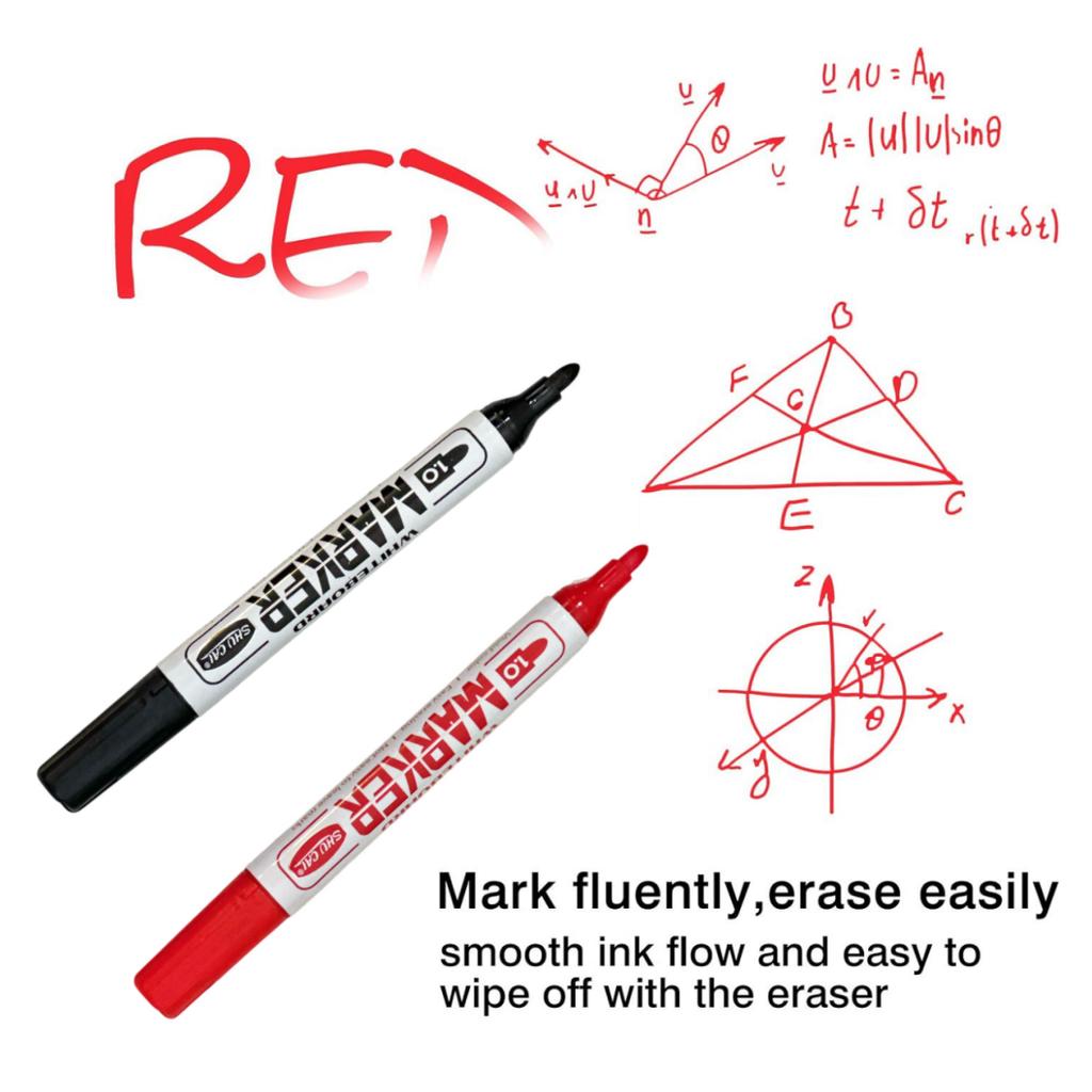 4PCS Round Tip Dry Erase Markers - Erasable Whiteboard Pens for Home/Office/Classroom, Smooth Writing