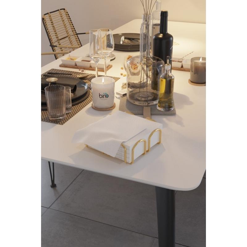 Service Presentation Set Towel Holder Napkin Holder Nihale Gold Gold Filled Shiny Stainless Steel 3 Pcs Kitchen