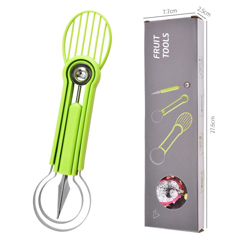 Dual-Headed Stainless Steel Fruit Baller & Carving Knife - 4-in-1 Watermelon Scoop & Kitchen Tool