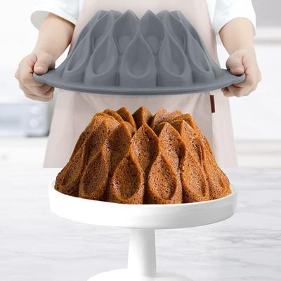 Kuchyňské pekáče Potravinářské silikonové formy na dorty Bundt rýhovaný design Pound dort Nástroje na pečení toastů Formy na chléb Formy na bochníky