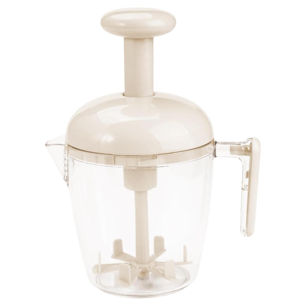 Multi-Blade Semi Automatic Whisk Push Rotary Mechanism Built-In Mesh Filter Egg Beater One-Hand Operation Ergonomic Design