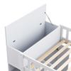 Loft Bed 90x200, Children's Bed Storage Ladder, Heart Railing, Storage Space, Foldable Storage Cabinet/shelves, White (without Mattress)