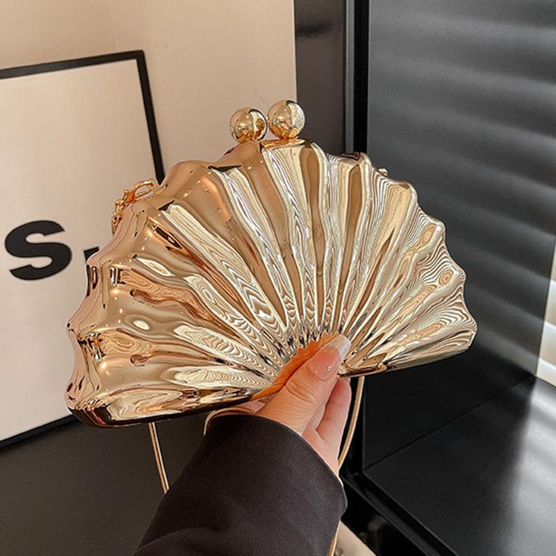 

Ретро сумка через плечо на одном плече, креативная изысканная акриловая сумка с глянцевой ракушкой, модный вечерний клатч