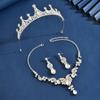 Ladies' Fashion Water Drop Luxury Crown Necklace Earrings Jewelry Set Wedding Party Festival Gift