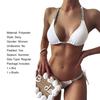 2 Pcs/Set Swimwear Set Rhinestone Halter Neck Lace Up Backless Bikini Set for