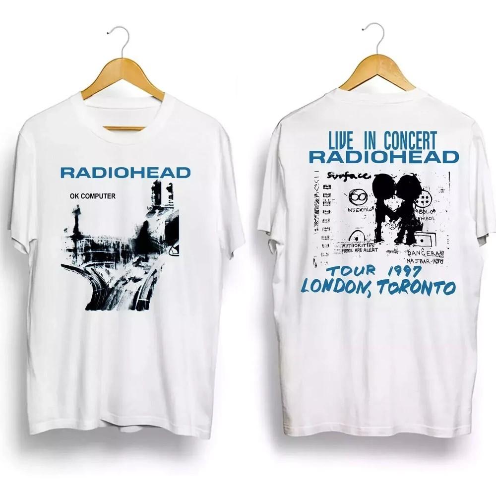 Radiohead Ok Computer Albums 90s graphic White  2 sided AHN02601 Unisex T-Shirt XXXL