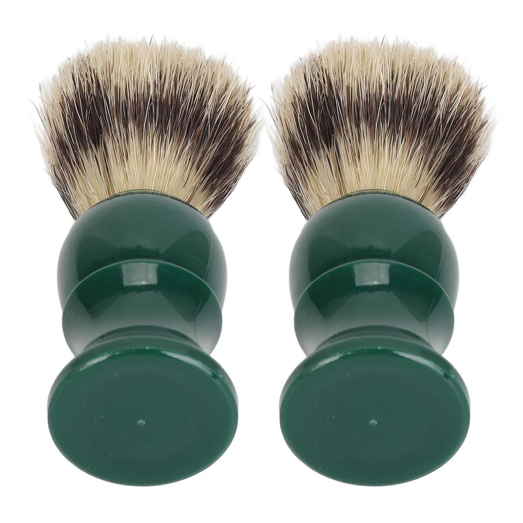 2pcs Men Beard Cleansing Brush Rich Foaming Soft Hair Resin Handle Beard Grooming Brush