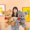 Kawaii Teddy Bear With Roses Plush Toy Soft Bear Stuffed Doll Romantic Gift For Lover Home Decor Valentine'S Day Gifts For Girls