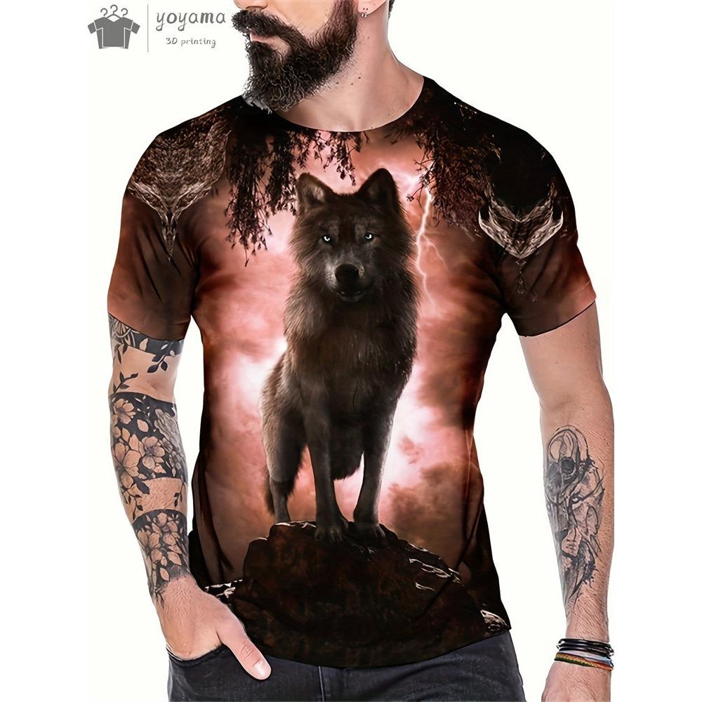 Animal Print Designer Clothes Men 3D Print Men's Summer Clothes Oversized T-shirt Men Short Sleeve Tee Animal Graphic Tees Men