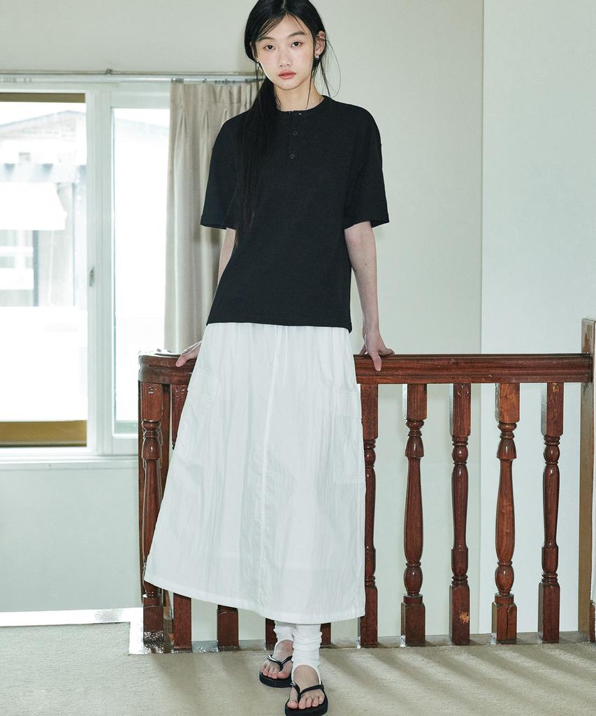 GLW [W] Nylon Cargo Long Skirt Ivory