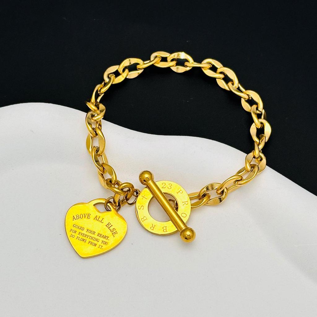 Meichen 18k Gold Non-Fading Titanium Steel Women's Fashion Bracelets - Simple, Versatile, Trendy European and American Style.