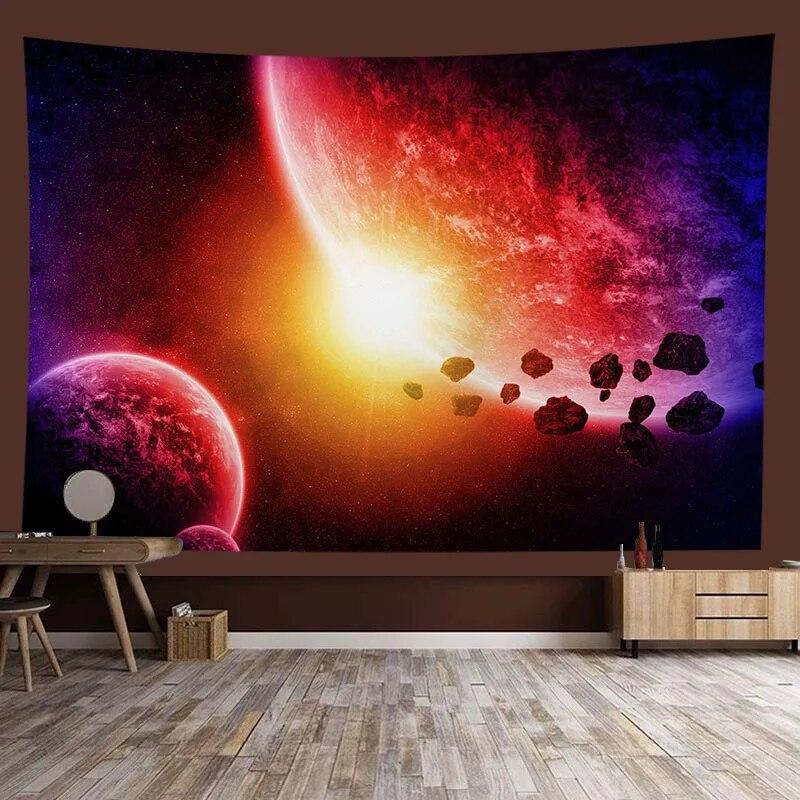 Universe Starry Sky Nebula Planet Background Tapestry Background Cloth Room Living Room Home Decoration Hanging Cloth
