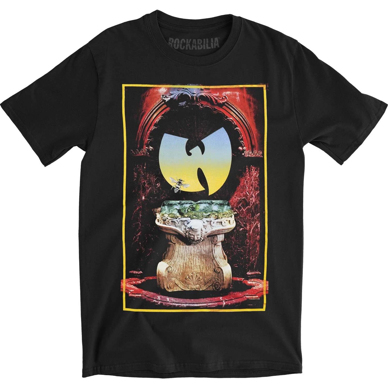 Men s Wu Tang Clan Bee with Bat Logo Slim Fit T-shirt Small Black XL