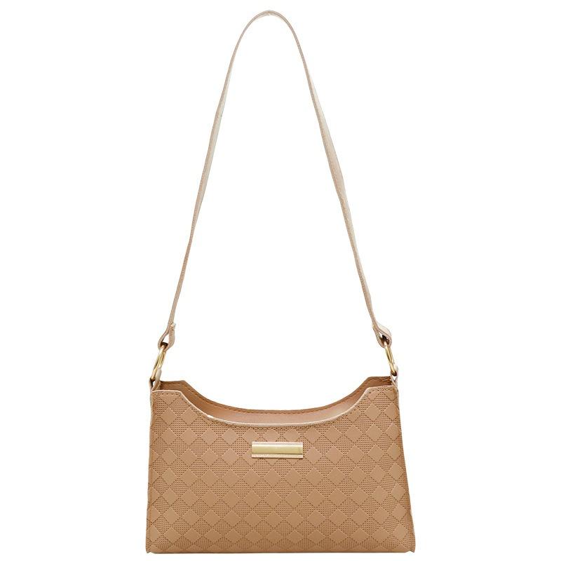 Trendy Casual Single Shoulder Underarm Bag, a New Plaid Zipper Versatile Women's Bag
