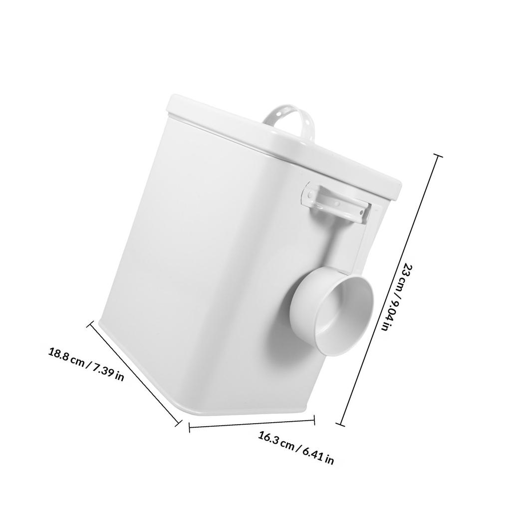 Large Airtight Metal Storage Container with Built-in Spoon for Rice Flour Sugar Dry Food Pantry Organization Kitchen Home Use