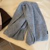 Luochi Women's Solid Wool Knit Scarf - Korean Style, Warm & Soft Fluffy Neck Gaiter for Winter.
