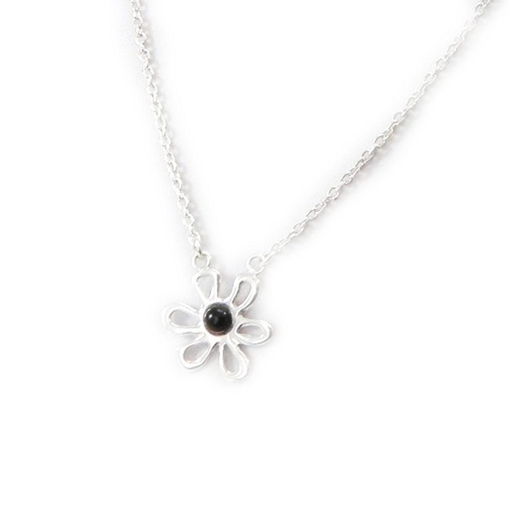 Les Trésors De Lily [I2601] - Silver Necklace 'Jesse Noir De Jais' Silver-black (rhodium-plated) - 18 Mm