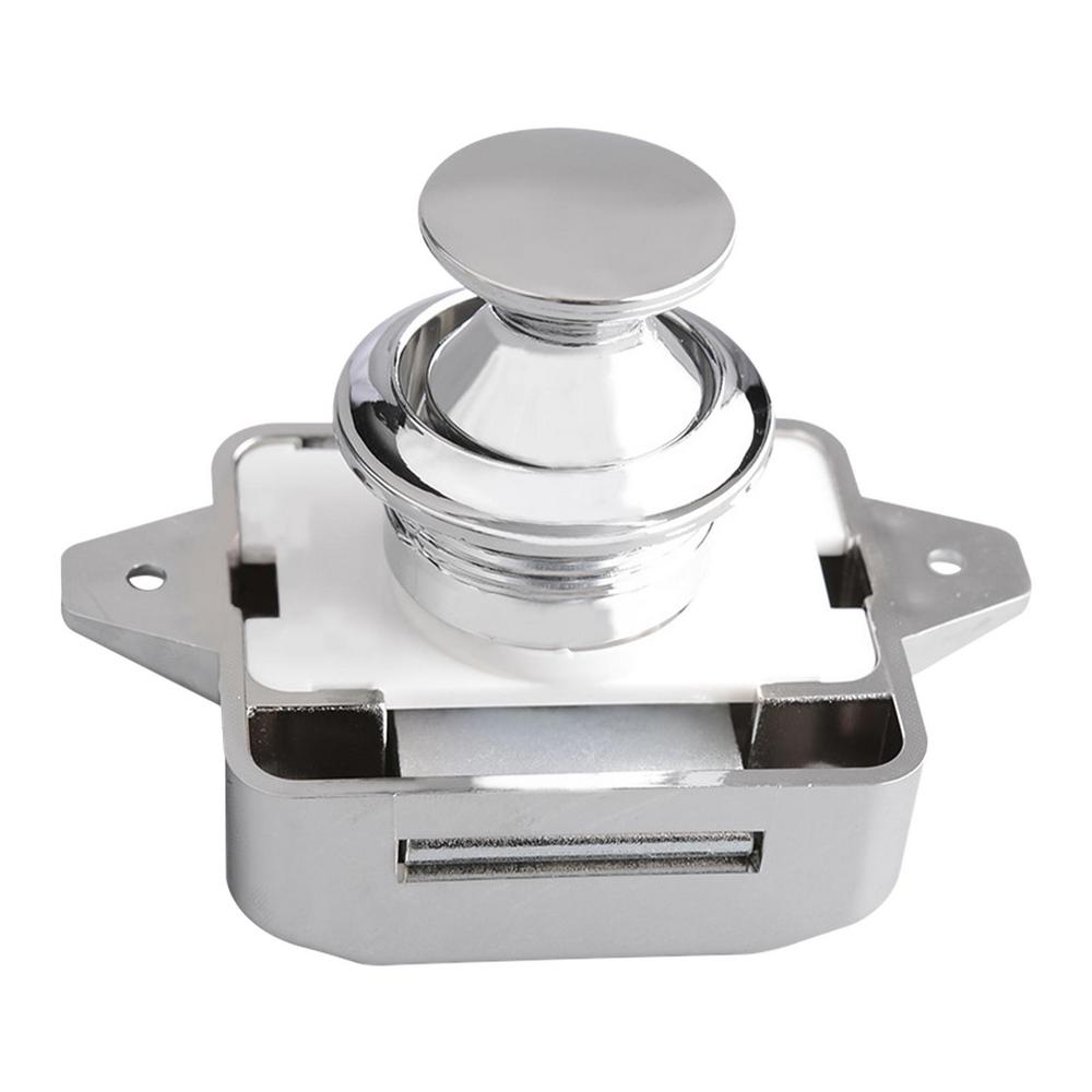 Keyless RV Push Cabinet Locks Metal Camping Cupboard Push Button RV Compartment Latch Catches Locks For Caravan Yacht Boat