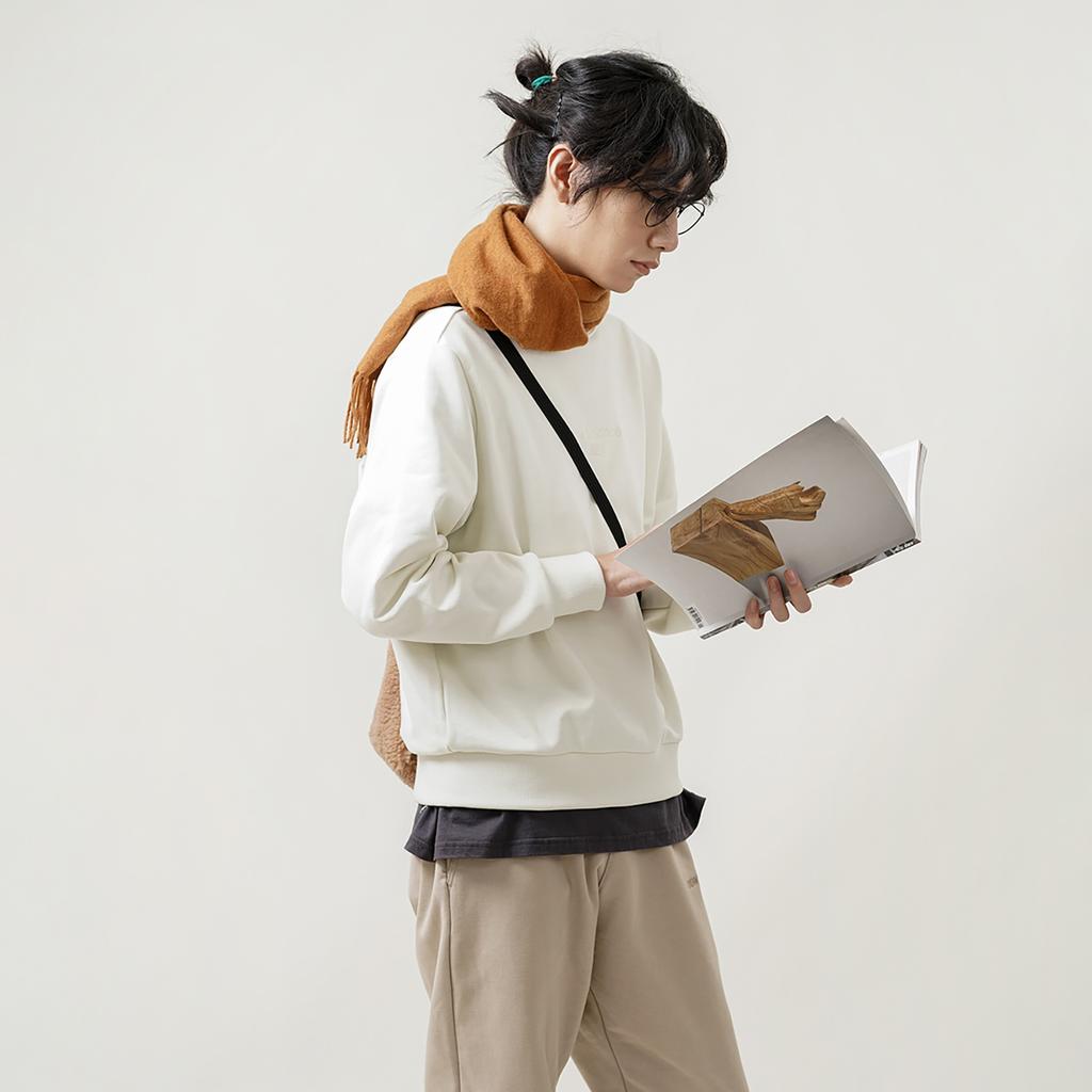 New Balance Solid Color Round Neck Sports Pullover White Men's AMT21555-IV