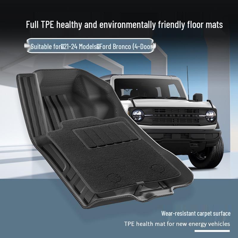 TPE Floor Mats for 2021-2024 Ford Bronco 4-Door - Eco-Friendly, All-Weather