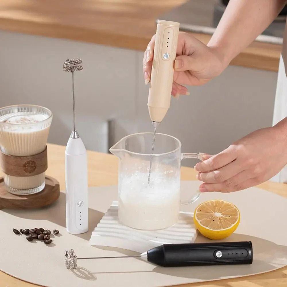 3-Speed Kitchen Egg Beater Stainless Steel Mixer Head Handheld Coffee Mixer  Dessert Preparation