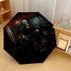 Custom Text Automatic 8 Bone Umbrella, Portable Sun Rain Protection UmbrellaSaw Billy the Puppet