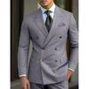 Men Suits Blazer Slim Fit Double Breasted Wedding Groom Tuxedos Business 2 Pieces Suits Jacket Pants Trajes De