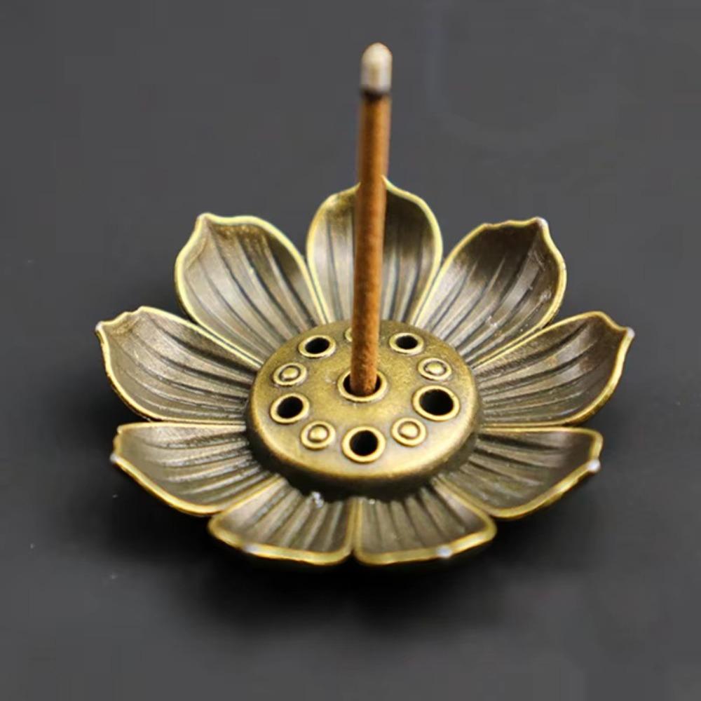 Sandalwood Incense Burner Alloy Buddhist Utensils Durable Incense Stick Burner Holder