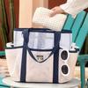 Foldable Handheld Mesh  Beach Bag Breathable Swimming Handbag Portable Toiletry Tote Bag  Travel