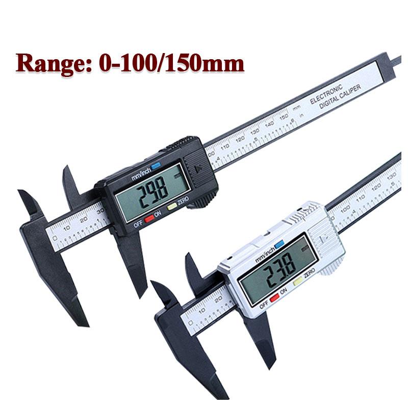 0-100mm 0-150mm Electronic Digital Caliper Carbon Fibre Vernier Calipers Plastic Gauge Micrometer Ruler Measuring Tools