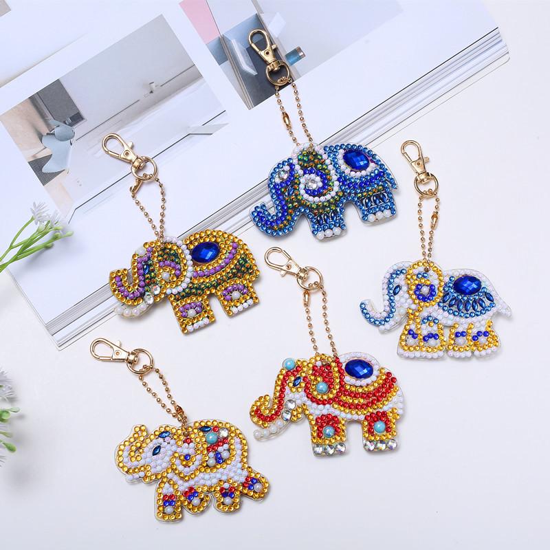 Special-Shaped Brick Diamond Painting Keychain Diy Christmas Series Cartoon Decorative Small Pendant