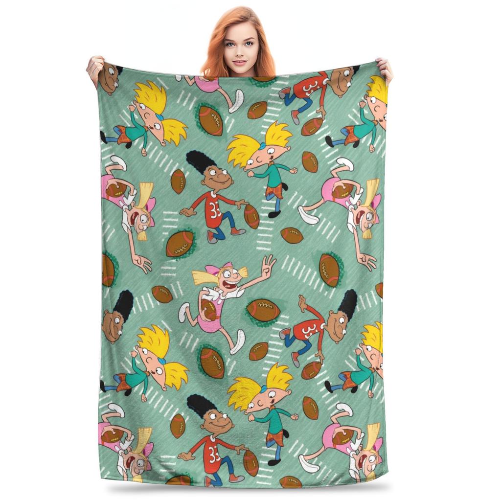 Hey Arnold Adventures Anime Drama Blanket Multi-size Soft Fuzzy Plush Throw Blankets for Sofa Couch and Bed