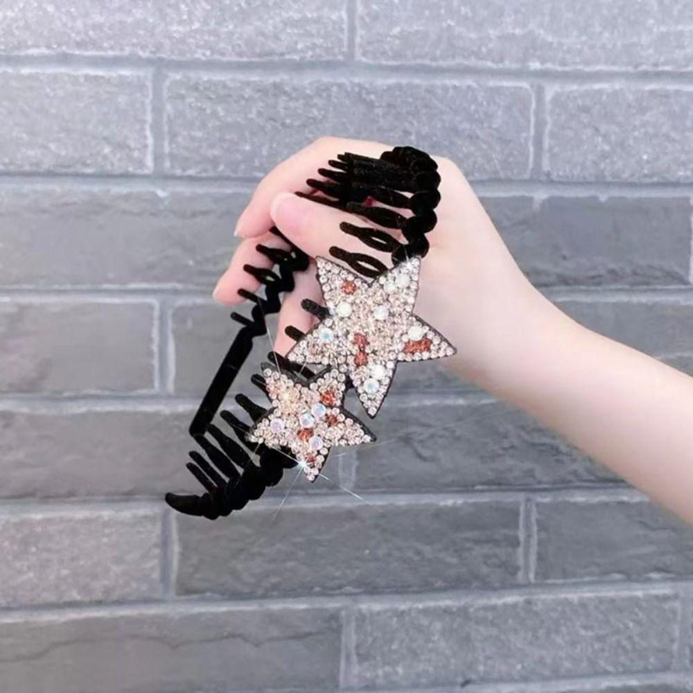 

Velvet Flocking Toothed Hair Hoop Pentagram Star Personality Princess