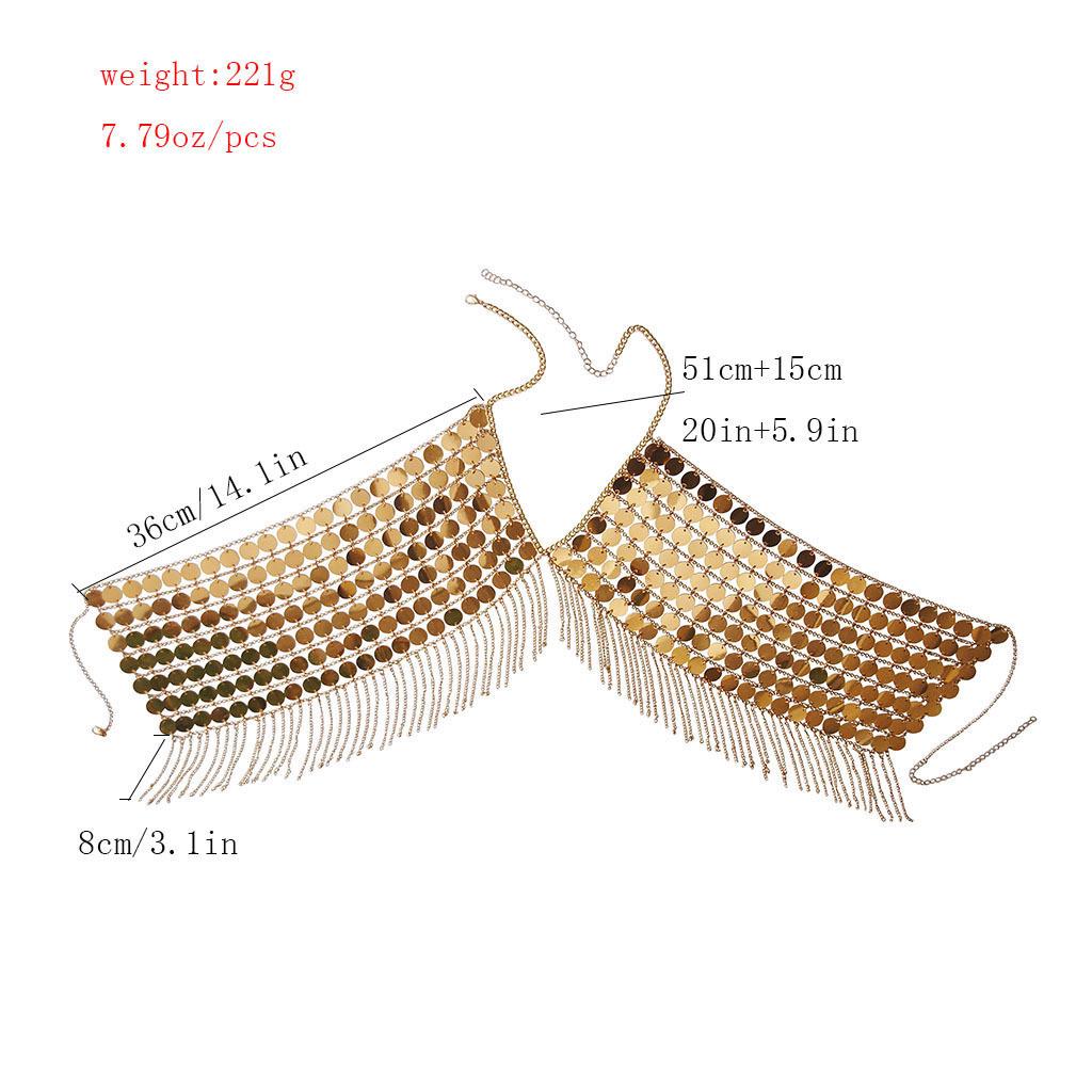 Moda callejera de verano transfronteriza: Cadena corporal hecha a mano con lentejuelas brillantes