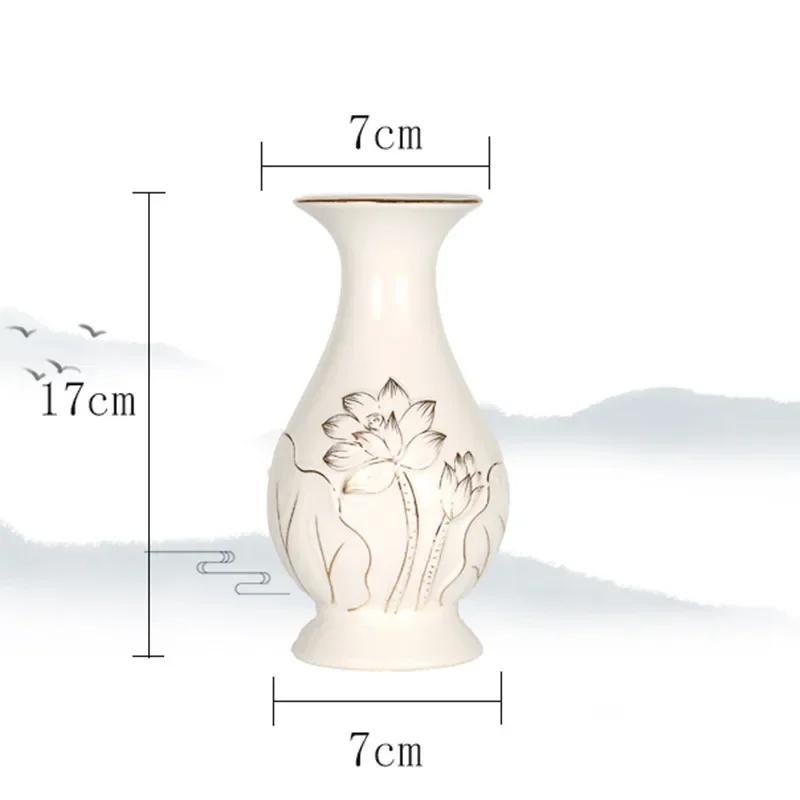 Chinese Ceramics Guanyin Holy Water Bottle Home Desktop Flower Arrangement Vase Buddha Hall Worship Vases Decoration Crafts
