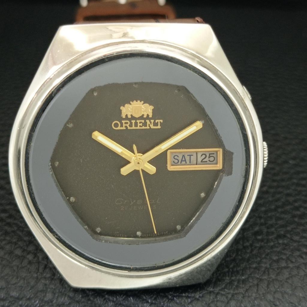 JAPAN VINTAGE ORIENT CRYSTAL AUTOMATIC 46941 MENS ORIGINAL DIAL WATCH a705022-1