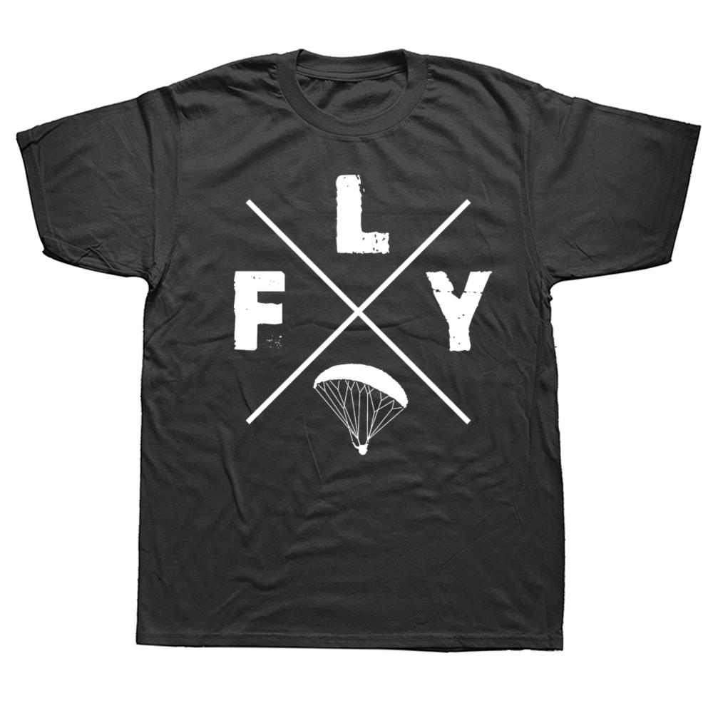

Funny Fly paragliding Parachute Jumping Graphic T-shirts Tshirt Men Women s Fashion Casual Oversized 100% Cotton T Shirt - Me... S