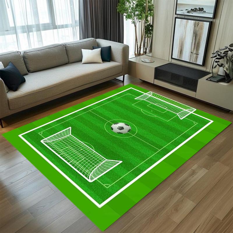 Football Field Carpet Mat Rug Home Decoration Living Room Bedroom Floor Decor Soccer Sports Game Non Slip Rugs Bedroom Decor