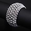 Exaggerated, Super Flash Full Diamond Metal Elastic Wide Bracelet Bracelet Female Big-Name Jewelry