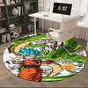 1 Stück Dragon Ball Z Goku & Shenron Anime Cartoon Design Runder Teppich für Bürostuhlmatte, Rutschfester Teppich Geeignet für Heimdekoration, Wohnzimmer