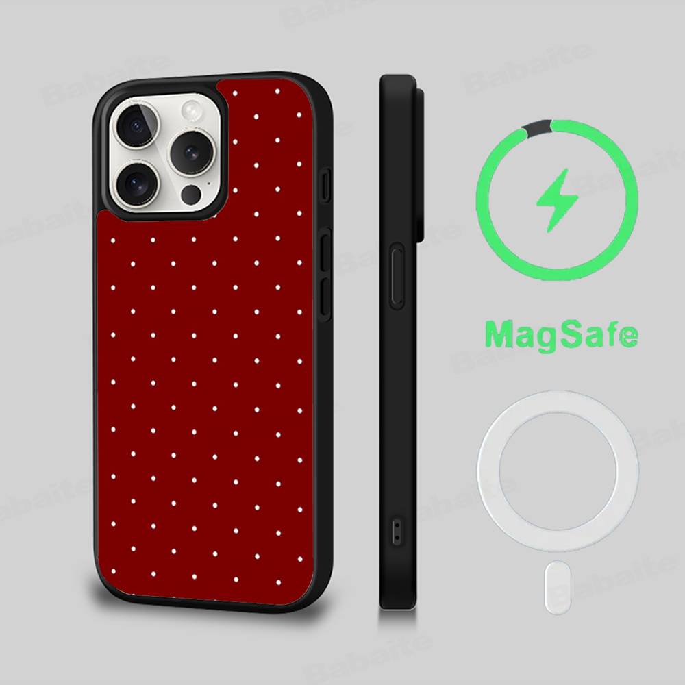 Luxury Polka Dots Phone Case Magnetic Case For IPhone 16 14 13 12 11 15 Pro Max Plus For Magsafe Wireless Charge Cover