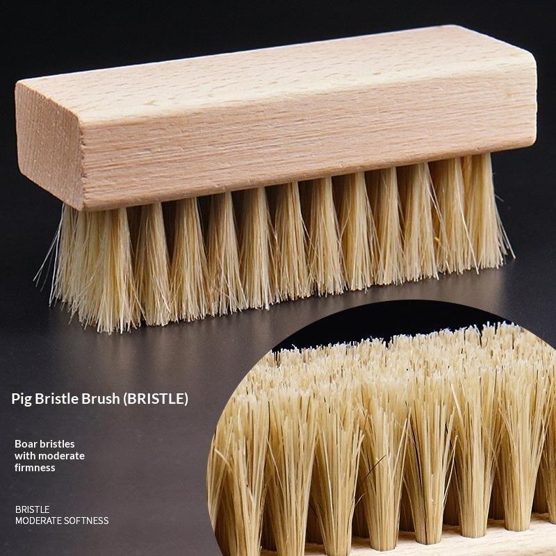 Beech Wood Shoe Brush Solid Shoe Brush Footwear Cleaning Brush Natural For Casual Shoes Wallets Leather Shoes