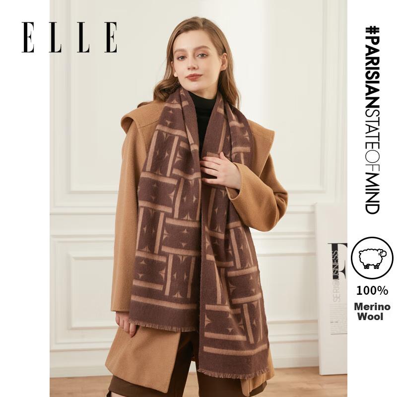 ELLE Gift Box 100% Wool Scarf Unisex Autumn Winter Warm Neck Wrap Shawl Birthday Gift