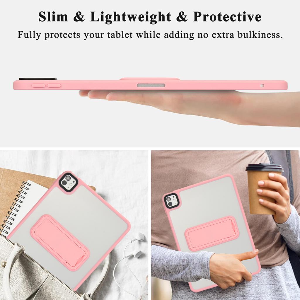 For iPad Pro 13 (2024) Case with Kickstand TPU+PC Skin-Touch Tablet Cover