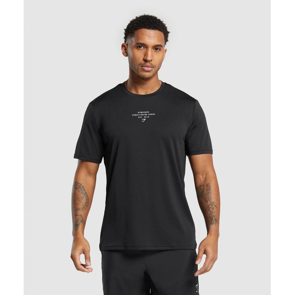 

Футболка GYMSHARK Conditioning Goods, черная A5A5K BB2J