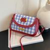 Texture Cartoon Cute Design Sense Hand Carry Small Square Bag Women 2025 New Fashion Casual High Sense Messenger Bag